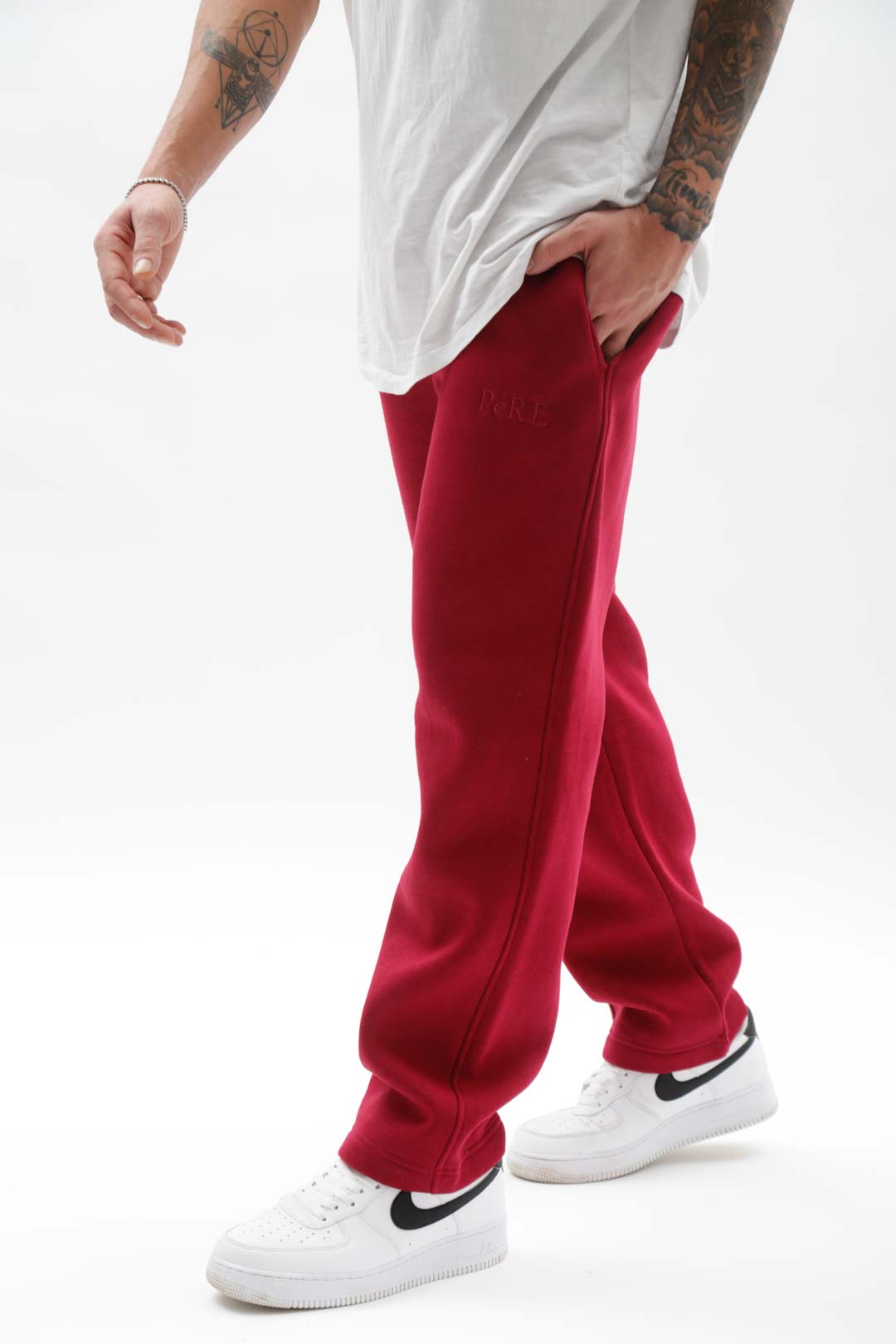 Straight Leg Sweat Pants Bordeauxrot