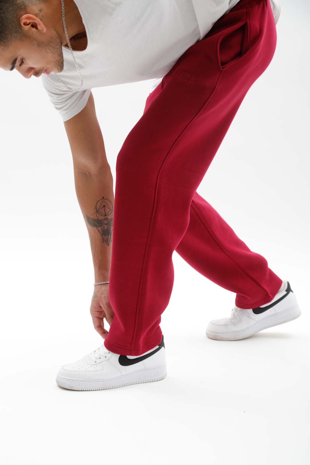 Straight Leg Sweat Pants Bordeauxrot